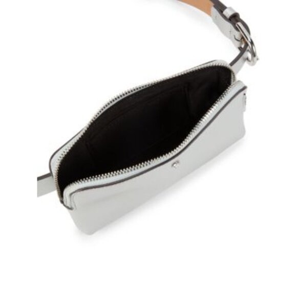 Kate Spade New York Metallic Leather Belt Bag Waist Pack Silver - Picture 5 of 8
